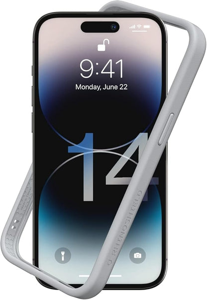 RhinoShield Bumper Case Compatible with [iPhone 14 Pro] | CrashGuard NX - Shock Absorbent Slim Design Protective Cover 3.5M / 11ft Drop Protection - Platinum Gray