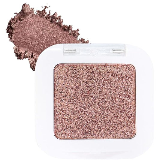 evpct Single Eye shadow Palette Makeup for Older Women, Amber Rush Brown Shimmer Glitter Sparkly Cream Eye Shadow Palette Brightener Makeup for Older Women, High Pigment Monochrome Mini Eyeshadow