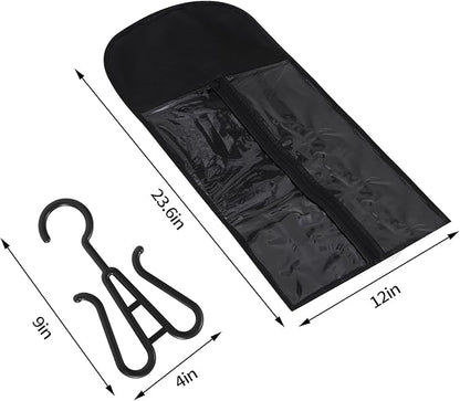 12PCS Hair Extension Holder Wig Storage Bags with Hanger for Multiple Wigs, Dust-proof Wig Hanger Hair Extension Storage Wig Bags for Hair Extensions, Wigs & Accessories