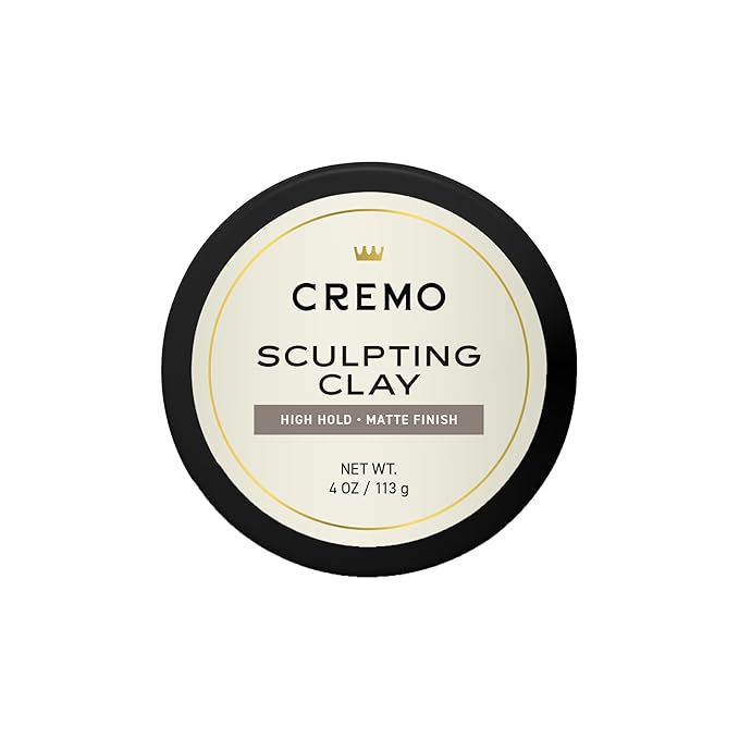 Cremo Mens Hair Clay, Premium Barber Grade Sculpting Clay for Hair Styling, High Hold, Matte Finish, 4 Oz