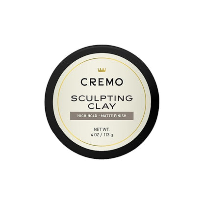 Cremo Mens Hair Clay, Premium Barber Grade Sculpting Clay for Hair Styling, High Hold, Matte Finish, 4 Oz