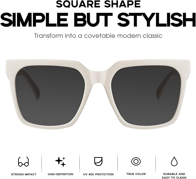 mosanana Oversized Square Sunglasses for Women Simple Trendy Style MS51917