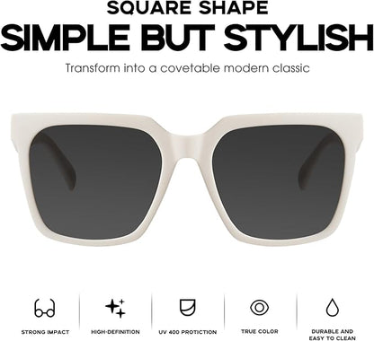 mosanana Oversized Square Sunglasses for Women Simple Trendy Style MS51917