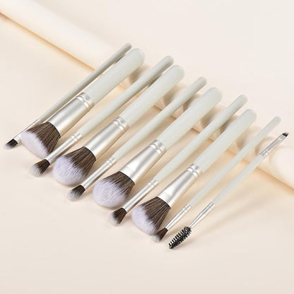 10Pcs Makeup Brush Set With Sponges And Drying/Storage Case，Best Gift For Women/Girls, Used For Powder, Foundation, Highlight, Eye Shadow, Concealer, Etc., Suitable For Beginners (Green 13pcs)