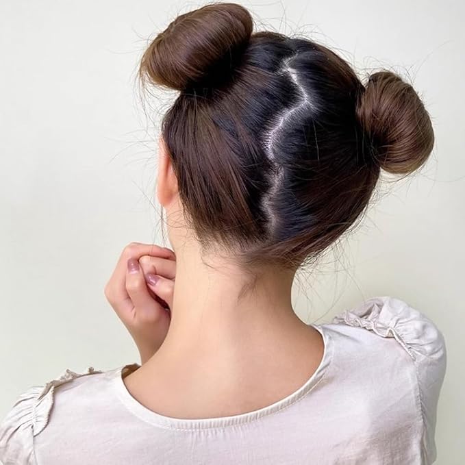 6Pcs Pearl Hair Bun Makers Lazy Curler Clips Magic Hair Styler Black Sponge French Deft Maker Flexible Chignon Donut Quick Twister Hair Styling Accessories for Women Girls