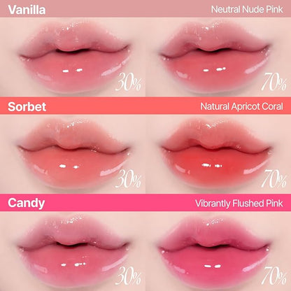 3D Voluming Gloss 70% (Rich) | Lychee 70% | High Shine, Non-Sticky Lip Gloss for Makeup | Long-Lasting, Moisturizing Gel Formula | 30%, 70% Pigment Options | 5.3g