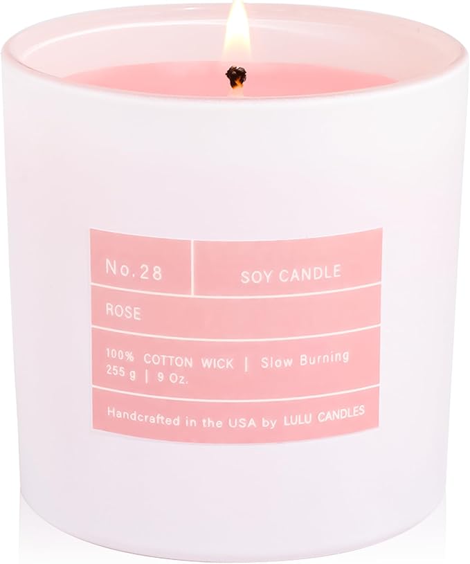 Lulu Candles | Smells Like Roses | Luxury Scented Soy Jar Candle | Hand Poured in The USA | Highly Scented & Long Lasting (9 Oz. Limited Edition)