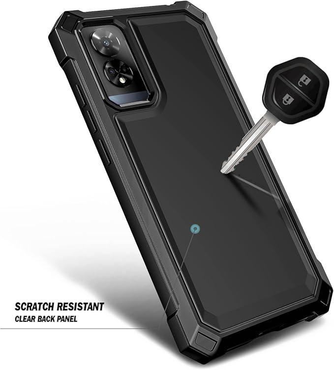 Designed for TCL 50 XE 5G Phone Case, 50 XE NXTPAPER 5G Case with Screen Protector, [Raised Corners Drop Protection] Full-Body Protective Shockproof Rugged Bumper Cover (Black)