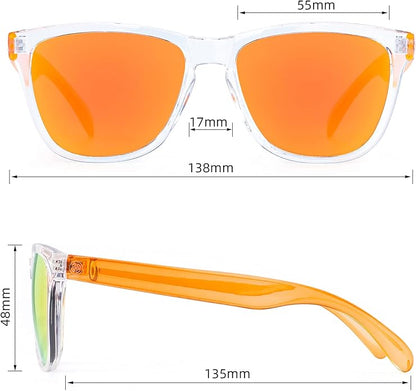 COLOSSEIN Sunglasses Womens,Classic Square Frame UV400 Mirrored Lens,Sunglasses Fit For Beach,Vacation,Driving
