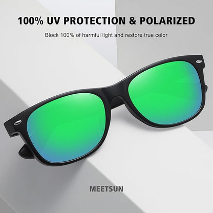 MEETSUN Classic Polarized Sunglasses for Women Men Trendy Retro Sun Glasses for Driving UV Protection (3 Pack)