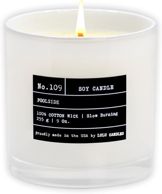 Lulu Candles | Poolside | Luxury Scented Soy Jar Candle | Hand Poured in The USA | Highly Scented & Long Lasting (9 Oz.)