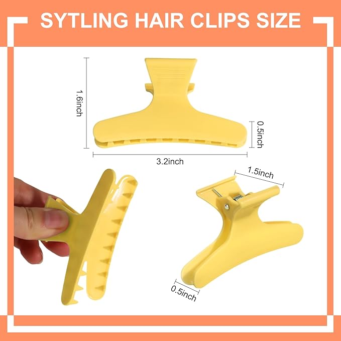 Ondder 12 Pack Butterfly Hair Clips for Styling Sectioning Pro Salon Butterfly Plastic Claw Clips Hair Styling Clip Barber Clips for Cutting, Coloring Hair, Hair Accessories for Women Girls