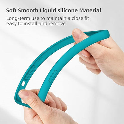 K TOMOTO Compatible with iPhone 13/13 Pro Bumper Case (6.1 Inch), Liquid Silicone Frame Bumper Case [Raised Edge Protection] [Drop Protection] [Silky and Soft Touch], Teal