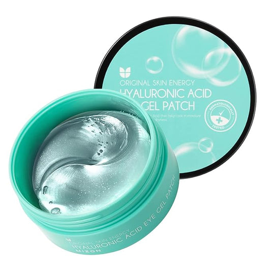 MIZON Hyaluronic Eye Gel Patch with Triple Hyaluronic Acid and Seaweed Extracts for Deep Hydration, Plumping, and Soothing – 60pcs – Improves Dryness and Smooth Texture