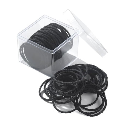 No Damage Soft Polyester Hair Ties, No Tug Scrunchies Hair Bands with Strong Elasticity - Black, 50 Pieces
