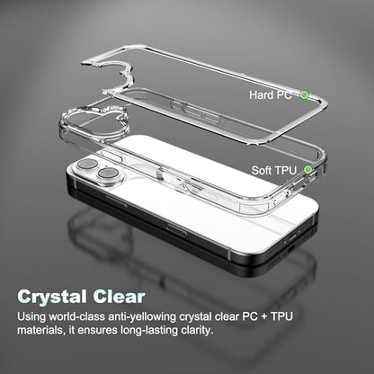 for iPhone 16 Clear Bumper Frame No-Back Case, Slim Fit Ultra-Light Anti-Yellowing Transparent Protection Heat Dissipation Phone Cover Case 6.1" 2024