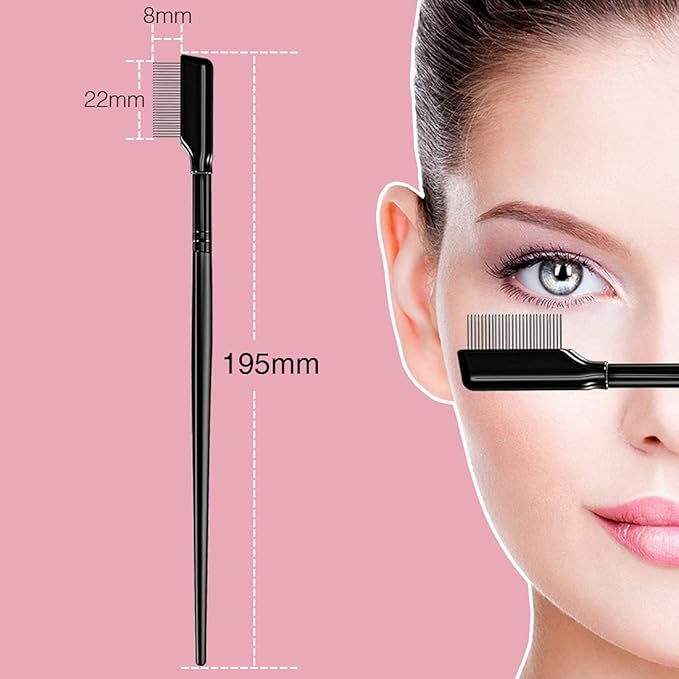 2Pcs Eyelash Separator, Eyelash Comb Lash Brush Separator, Lash Comb Eyelashes Curler Makeup Mascara Applicator, Eye Makeup Brush Tools, Metal Teeth Eyelashes Grooming Tool