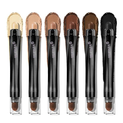 Neutral Eyeshadow Stick Makeup Set, Metallic Shimmer Matte Cream Eye Shadow Eyeliner Brightener Pencil Crayon - BROWN CASHMERE