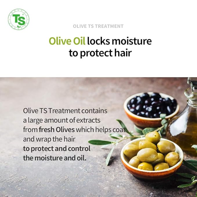 Olive TS Treatment (17.6 Fl Oz / 500mL) | Treatment of Damaged Hair and Dry Scalp and Hair | Olive Oil Hair Treatment - Hydrating and Restorative| Silicone Free | All Hair Types