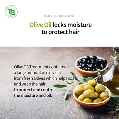 Olive TS Treatment (17.6 Fl Oz / 500mL) | Treatment of Damaged Hair and Dry Scalp and Hair | Olive Oil Hair Treatment - Hydrating and Restorative| Silicone Free | All Hair Types