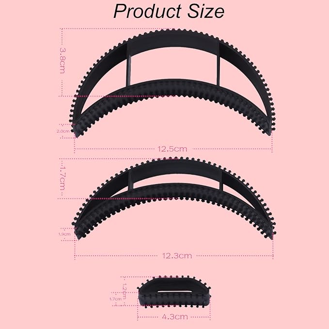 5Pcs Bump It Black Styling Coiler Set, Volume Hair Hair Accessory for Fluffy Hairstyling Tools for Women and Girls