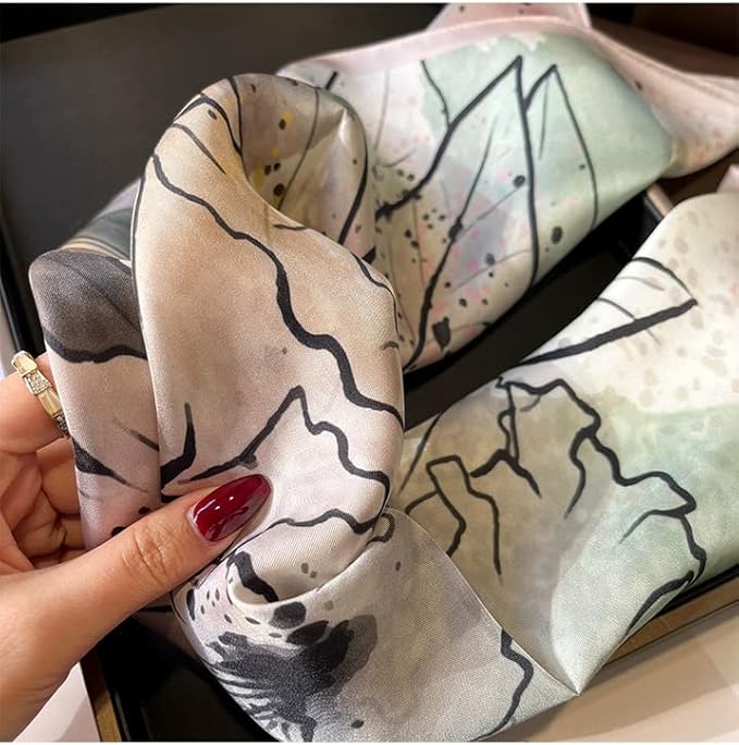 100% Pure Mulberry Silk Scarfs 26"x26" Square Scarf Women Neckerchief Headscarf hair scarf bandana Gift Packed