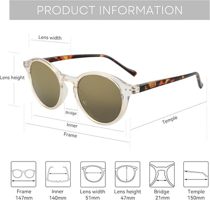 ZENOTTIC Polarized Round Sunglasses, Stylish Sunglasses for Men and Women Retro Classic, Multi-Style Selection