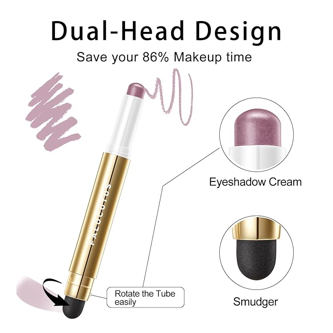 3 PCS Gel Eyeshadow Stick,Cream Matte and Shimmer Eyeshadow Pencil,Waterproof & Smudge-Proof Highlighter Makeup Pen,Long Lasting Shimmer Finishing and Create Resistant,N-Twilight Garden