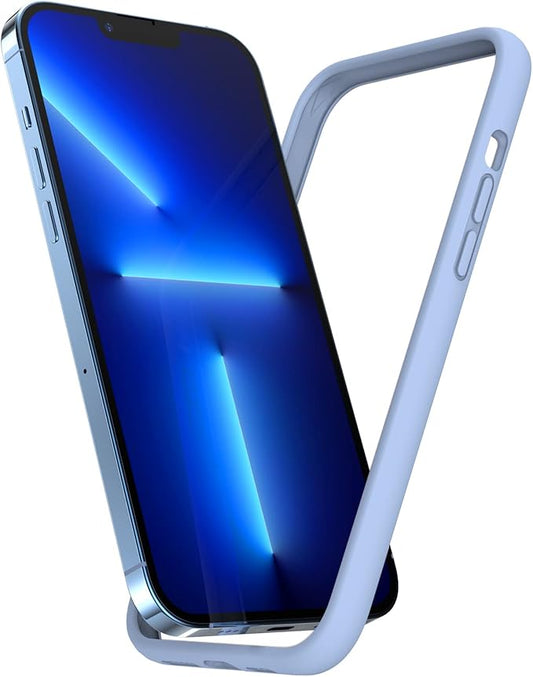 K TOMOTO iPhone 13 Pro Max Bumper Case (6.7 Inch), Fog Blue Silicone, Shock-Absorb, Raised Edge Protection, Lightweight, Slim Fit, Compatible with Wireless Charging