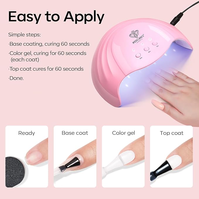 modelones Gel Nail Polish Set 2 Pcs 15 ML Nude Pink Translucent Sheer Glitter French Tip Gel Polish Soak Off LED For Nail Art DIY Shimmer French Manicure At Home For Women Girls