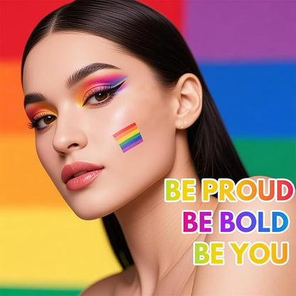 4pcs Rainbow Face Paint Stick,LGBT pride flag color Face Body paint for Pride Month Party Celebration,Parades