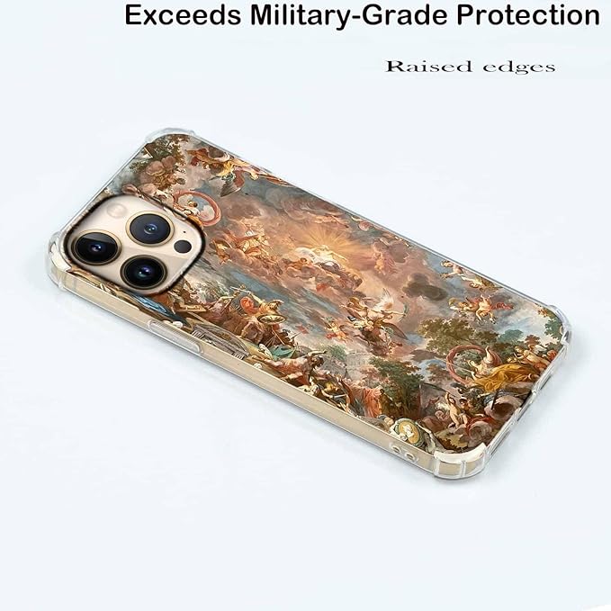 Case for iPhone 14 Pro with Renaissance Art Design,Aesthetic Classical Angel God Painting,Unique Soft TPU Protective Phone Cover(14pro,Gods)