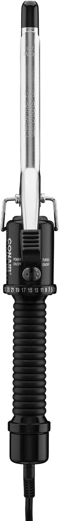 Conair Instant Heat 1/2-Inch Curling Iron, 1/2-inch barrel produces spiral curls – for use on short to medium hair