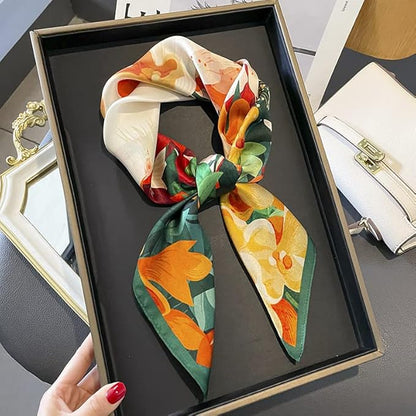 100% Pure Mulberry Silk Scarfs 26"x26" Square Scarf Women Neckerchief Headscarf hair scarf bandana Gift Packed