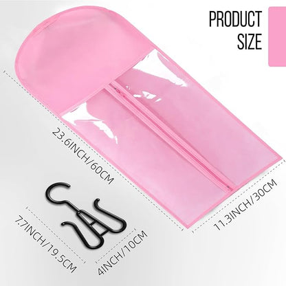 12PCS Wig Storage Wig Bags Storage with Hanger Hair Extension Holder Wig Hanger for Multiple Wigs Hair Extension Hanger Wig Holder Hair Extension Storage Hair Extensions, Wigs & Accessories (PINK)