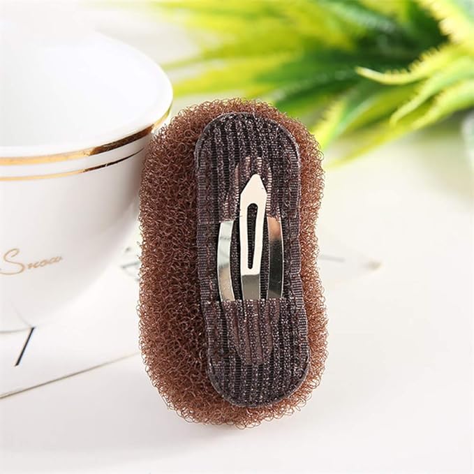 2 Pcs Volume Hair Base Inserts Bump It Up Hair Pads - Black and Coffee