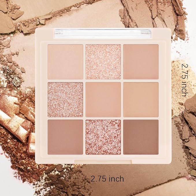Nude Pink Beige Eyeshadow Palette,Natural Neutral Soft Small Cream Light Colors Eyeshadow Palette,Highly Pigmented Eye Shadow palette Long Lasting Naturing-Looking Make Up Pallets for Women,Vegan