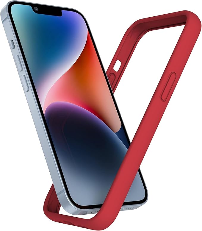 K TOMOTO Compatible with iPhone 13/13 Pro Bumper Case (6.1 Inch), Liquid Silicone Frame Bumper Case [Raised Edge Protection] [Drop Protection] [Silky and Soft Touch], Red