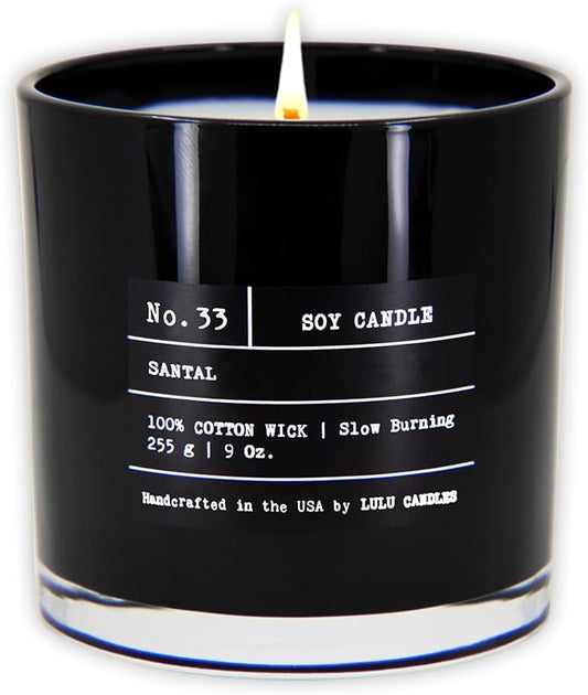 Lulu Candles | Santal | Luxury Scented Soy Jar Candle | Hand Poured in The USA | Highly Scented & Long Lasting (9 Oz.)