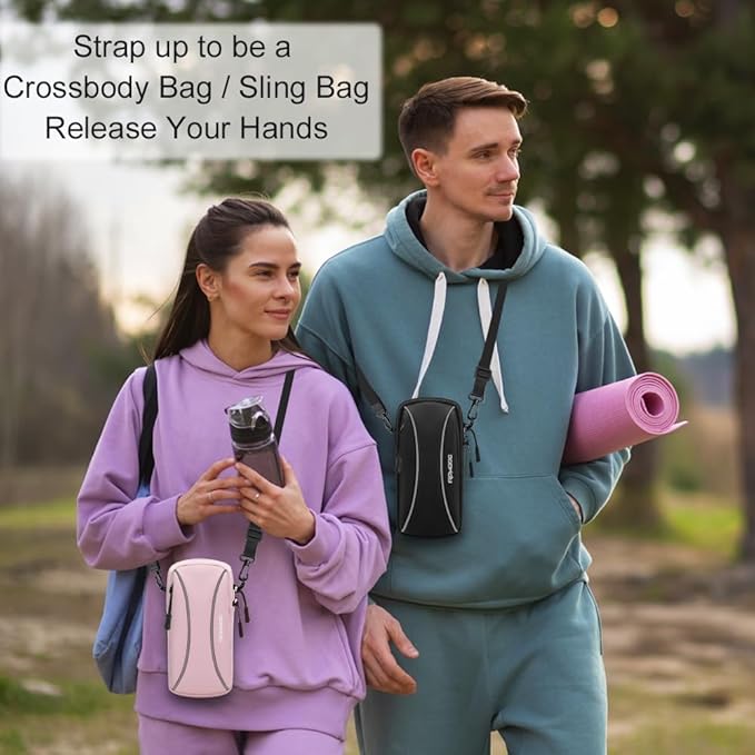 Arm Band for Phone for Running, Small Crossbody Purses for Women Men, Arm Phone Holder for Running Hiking with Reflective Stripes, Cell Phone Running Armbands for iPhone Samsung 7.2 Inch (Pink)