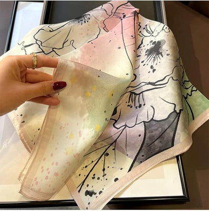 100% Pure Mulberry Silk Scarfs 26"x26" Square Scarf Women Neckerchief Headscarf hair scarf bandana Gift Packed