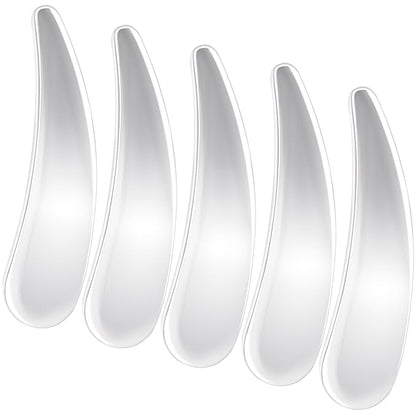5pcs Mini Metal Cosmetic Spatulas, Reusable Makeup Scoop Skincare Spatula, Facial Beauty Accessories for Facial Cream Mask Essence Mixing and Sampling- Silver