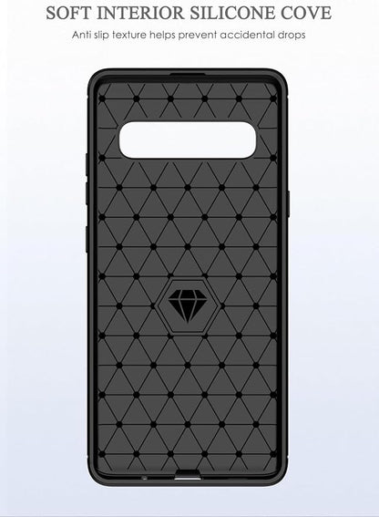 for Samsung Galaxy S10 5G Phone case, Shockproof, Scratch Resistant Carbon Fiber Jacket, Soft TPU, for Galaxy S10 5G case (Black)