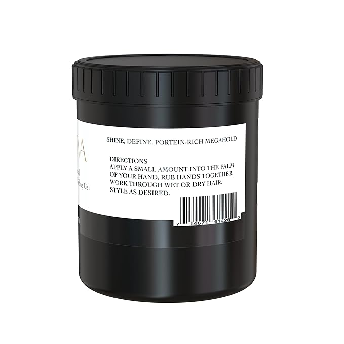 Natural Hair Gel, Organic Professional Protien-Rich Braiding/Edge Control Megahold Conditioning & Shining Jam, 16 oz