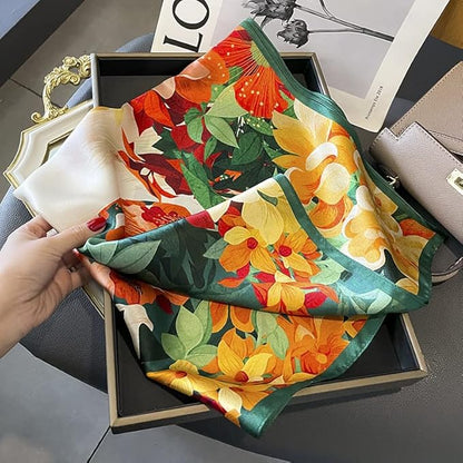 100% Pure Mulberry Silk Scarfs 26"x26" Square Scarf Women Neckerchief Headscarf hair scarf bandana Gift Packed