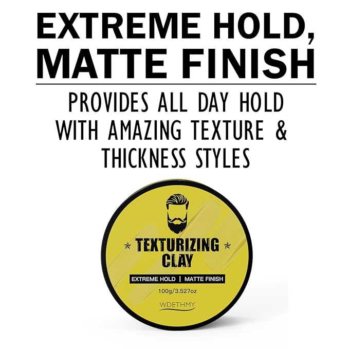 Hair Clay For Men, Extreme Hold & Matte Finish Molding Hair Styling Products, 24 Hours Hold and Easy Wash Hair Wax Paste, No-greasy Formula, Volumizing & Texturizing Men's Hair Clay Paste