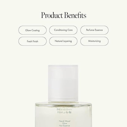 Neroli Glow Hair Essence with Bitter Orange Flower Oil & Complex for Soft Shine, Floral Citrus Scent, Paraben-Free (50ml / 1.69 fl. Oz)