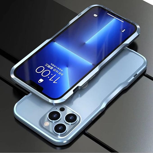HENGHUI iPhone 13 Mini Aluminum Bumpers Bumper Case Metal Frame Bumper Cover Shock Absorbent Slim Cool Design (13mini, LightBlue)