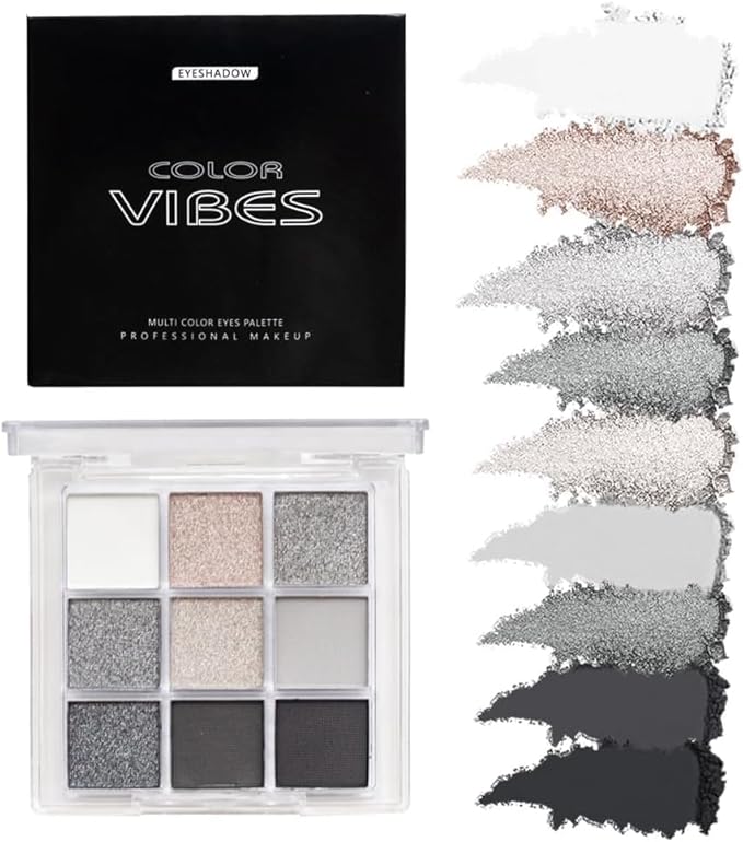 4 Pack/Set Eyeshadow Palette Set - Black, Blue, Green, Purple Themes, High Pigmented Blendable Matte & Glitter Shimmer Finishes, 24-Hour Long Wear Eye Makeup for Christmas Party & Music Festival