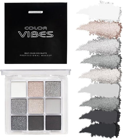 4 Pack/Set Eyeshadow Palette Set - Black, Blue, Green, Purple Themes, High Pigmented Blendable Matte & Glitter Shimmer Finishes, 24-Hour Long Wear Eye Makeup for Christmas Party & Music Festival